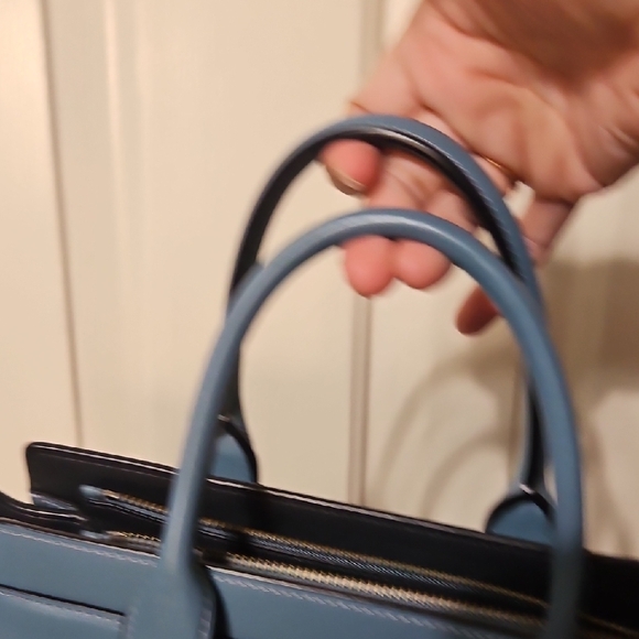 Coach NWOT Swagger With Tea Roses Design Blue Satchel/crossbody Bag - Picture 9 of 13